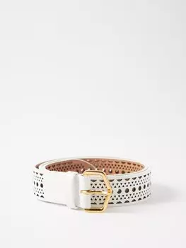 Ремень neo vivienne из перфорированной кожи ALAA, белый