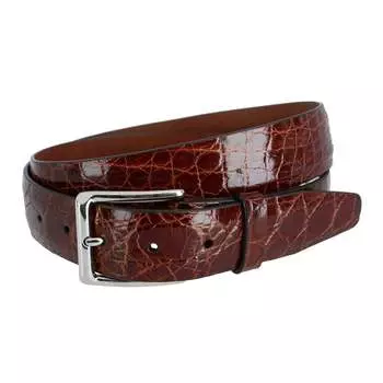 Ремень Newington из натуральной крокодиловой кожи, 35 мм (комплект с двумя пряжками) Trafalgar, цвет Chestnut