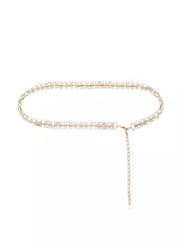 Ремень Patrizia Pepe, украшенный кристаллами, золотой