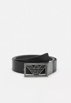 Ремень PLAQUE BELT Emporio Armani, черный/серый