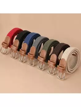 Ремень плетеный эластичный, бургундия