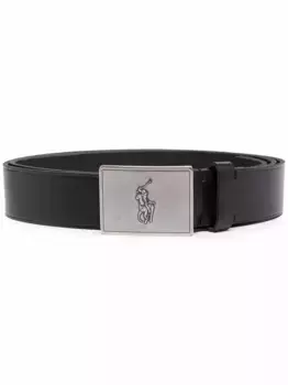 Ремень Pony с пряжкой-логотипом POLO RALPH LAUREN, черный