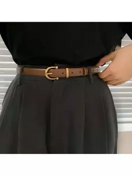 Ремень поясной женский, коричневый