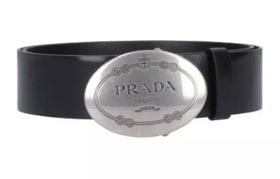 Ремень Prada с пряжкой, черный