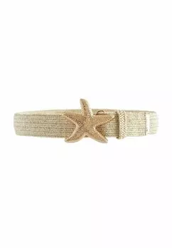 Ремень Raffia Next, натуральный с золотой пряжкой в виде морской звезды