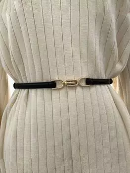 Ремень регулируемый плетеный, черный