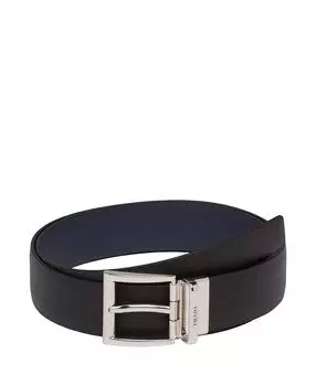 Ремень реверсивный из кожи Saffiano Prada, черный