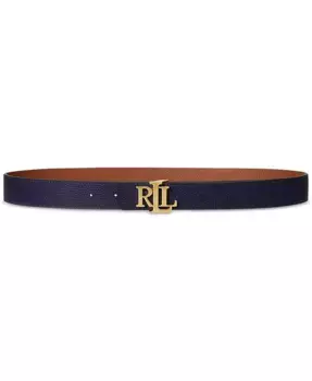 Ремень реверсивный из зерненой кожи с логотипом Lauren Ralph Lauren, мультиколор
