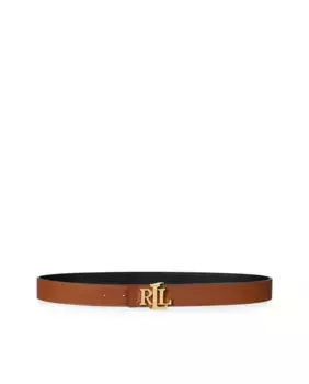 Ремень реверсивный кожаный с серебристой пряжкой Lauren Ralph Lauren, мультиколор