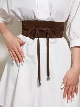 Ремень с бабочкой, коричневый