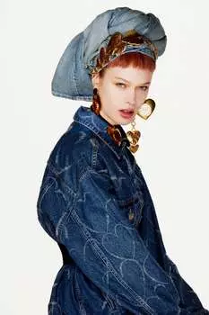 Ремень с цепью-сердце ZARA, золотой