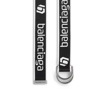 Ремень с D-образным кольцом BALENCIAGA, черный/белый