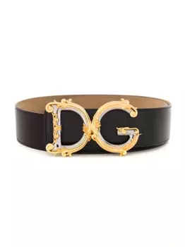 Ремень с декорированной пряжкой DG DOLCE & GABBANA, черный