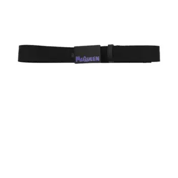 Ремень с добавлением кожи Alexander Mcqueen, черный