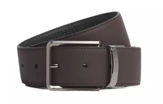 Ремень с двусторонней пряжкой и гравировкой логотипа Zegna Ermenegildo Zegna