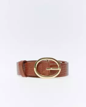 Ремень с геометрической пряжкой Sfera, цвет Camel