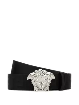 Ремень с головой Медузы Versace, черный