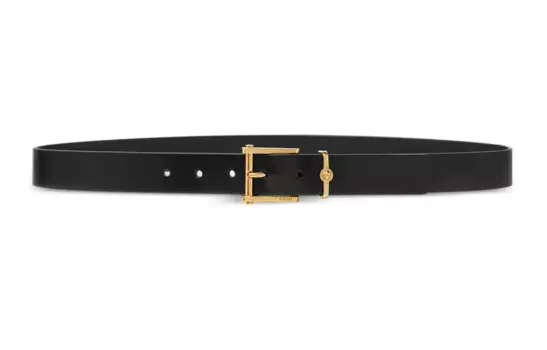 Ремень с гравированной пряжкой логотипа VERSACE