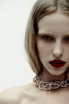 Ремень с кольцами и застежками-карабами ZARA, серебро