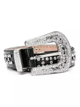 Ремень с кристаллами Philipp Plein, черный