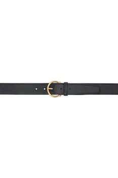 Ремень с круглой пряжкой и фактурой под гальку Thom Browne, черный