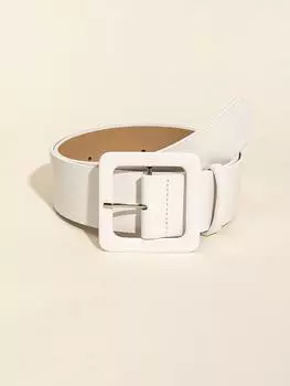 Ремень с квадратной пряжкой, белый