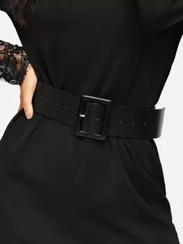 Ремень с квадратной пряжкой, черный