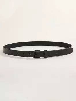 Ремень с квадратной пряжкой, черный