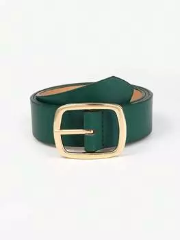 Ремень с квадратной пряжкой, зеленый