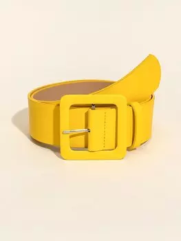Ремень с квадратной пряжкой, желтый