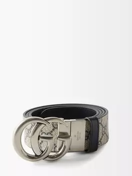 Ремень с логотипом gg supreme Gucci, бежевый