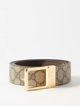 Ремень с логотипом gg supreme Gucci, бежевый