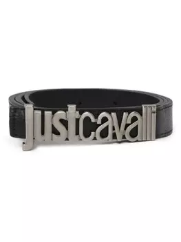 Ремень с логотипом и надписью Just Cavalli, черный