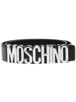Ремень с логотипом Moschino, черный