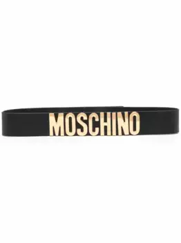 Ремень с логотипом Moschino, черный