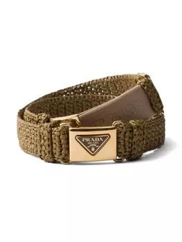 Ремень с логотипом Prada, зеленый