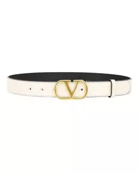 Ремень с логотипом V и логотипом 30 Valentino Garavani, цвет Butter White