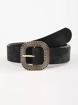 Ремень с металлической пряжкой, черный