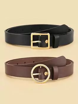 Ремень с металлической пряжкой Geo, 2 штуки