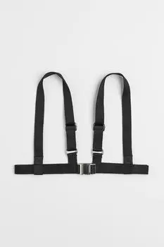 Ремень с металлической пряжкой H&M, черный