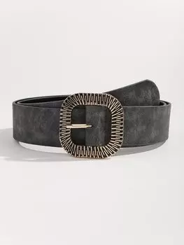 Ремень с металлической пряжкой, серый