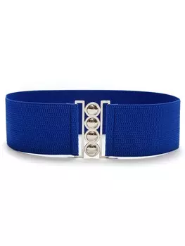 Ремень с металлической пряжкой, синий