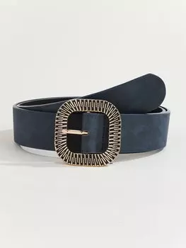Ремень с металлической пряжкой, синий