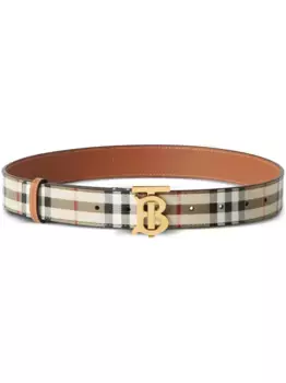Ремень с монограммой TB BURBERRY, коричневый