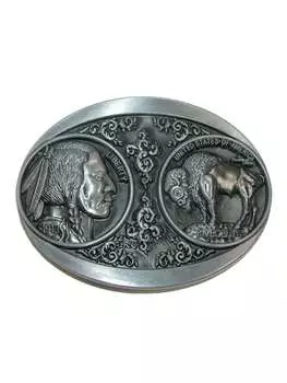 Ремень с никелевой пряжкой, серебряный