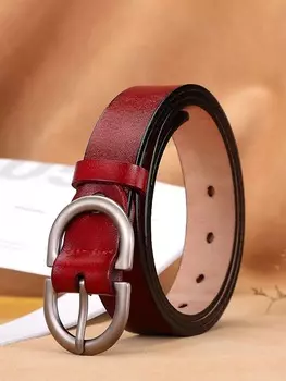 Ремень с овальной пряжкой, красный