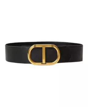 Ремень с овальной пряжкой Twinset, черный