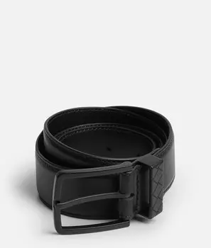 Ремень с петлями Intreccio Bottega Veneta, черный