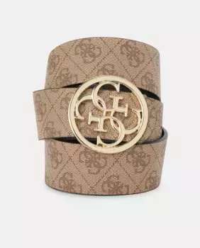 Ремень с принтом Guess, бежевый