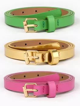 Ремень с пряжкой, 3 штуки